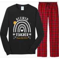 Retired Teacher Class Of 2025 Rainbow Teachers Retirement Long Sleeve Pajama Set