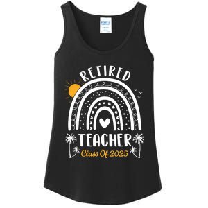 Retired Teacher Class Of 2025 Rainbow Teachers Retirement Ladies Essential Tank