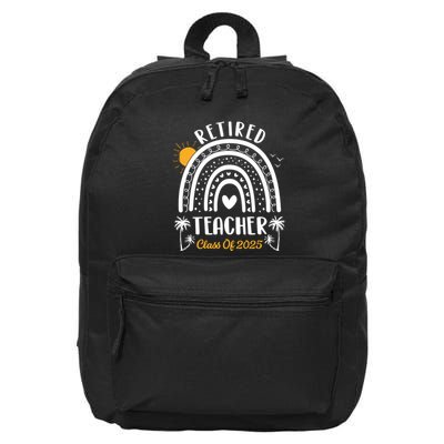 Retired Teacher Class Of 2025 Rainbow Teachers Retirement 16 in Basic Backpack