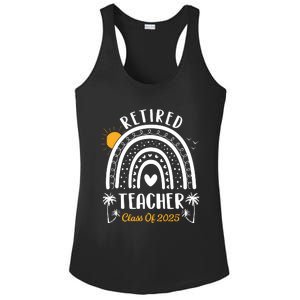 Retired Teacher Class Of 2025 Rainbow Teachers Retirement Ladies PosiCharge Competitor Racerback Tank