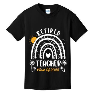 Retired Teacher Class Of 2025 Rainbow Teachers Retirement Kids T-Shirt