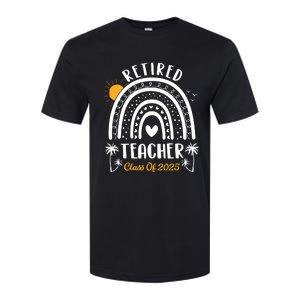 Retired Teacher Class Of 2025 Rainbow Teachers Retirement Softstyle CVC T-Shirt