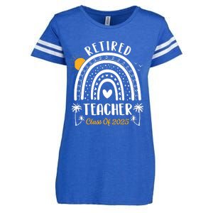 Retired Teacher Class Of 2025 Rainbow Teachers Retirement Enza Ladies Jersey Football T-Shirt