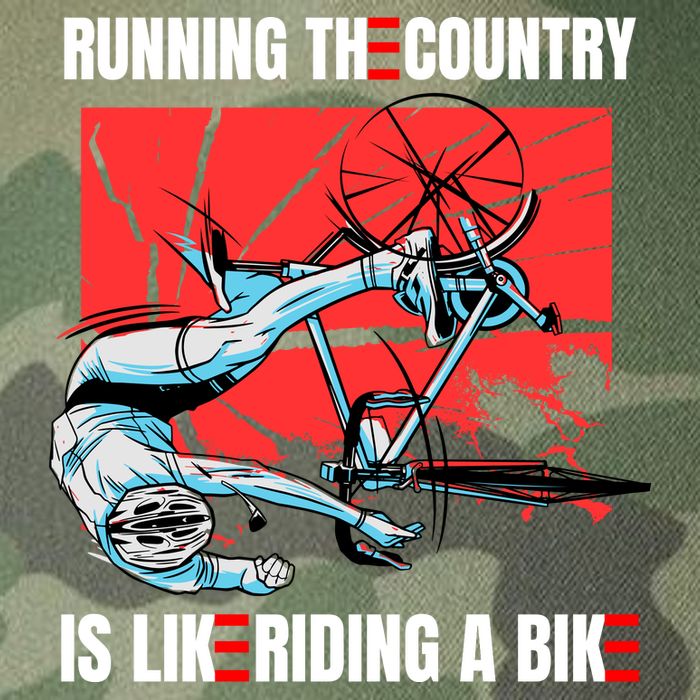 Running The Country Is Like Riding A Bike Merry 4th Of July Biden Falling Legacy Tie Dye Trucker Hat