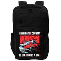 Running The Country Is Like Riding A Bike Merry 4th Of July Biden Falling Impact Tech Backpack