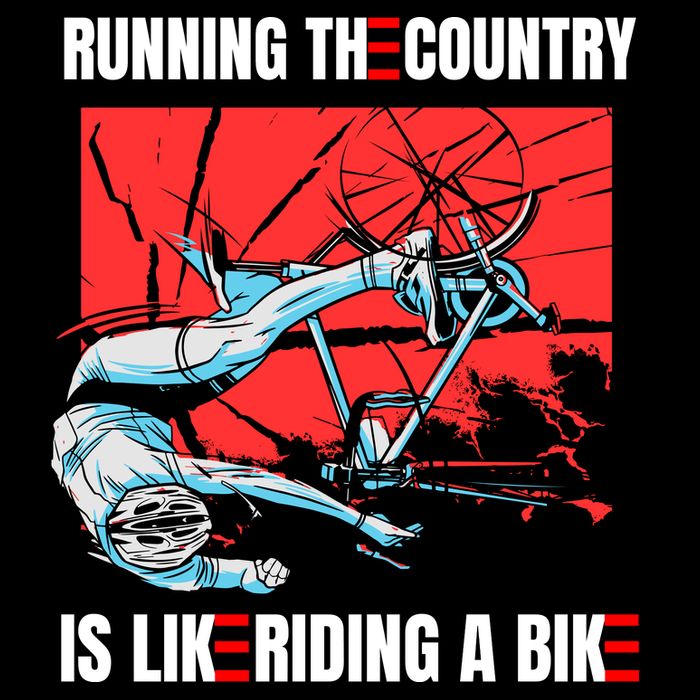 Running The Country Is Like Riding A Bike Merry 4th Of July Biden Falling Impact Tech Backpack