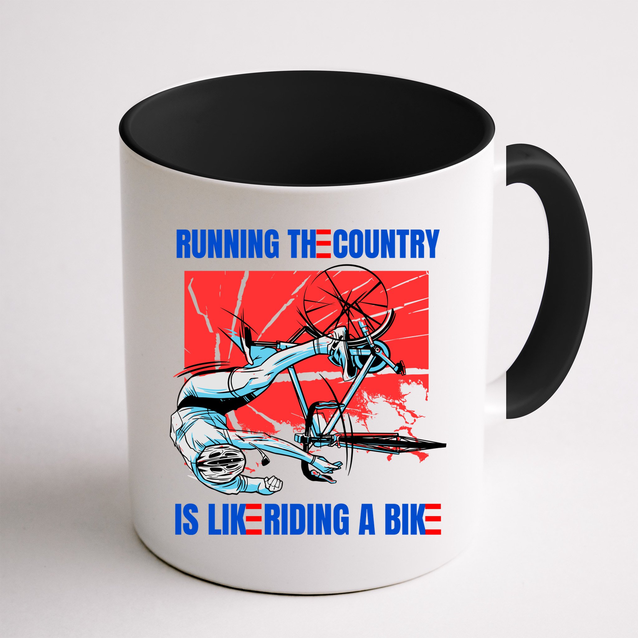 Running The Country Is Like Riding A Bike Merry 4th Of July Biden Falling Mug