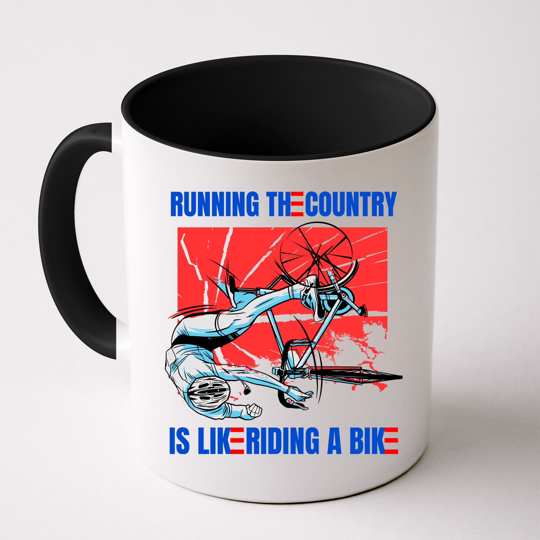 Running The Country Is Like Riding A Bike Merry 4th Of July Biden Falling Mug