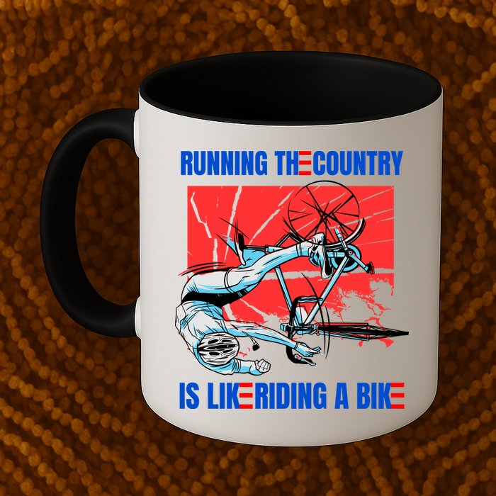 Running The Country Is Like Riding A Bike Merry 4th Of July Biden Falling Mug