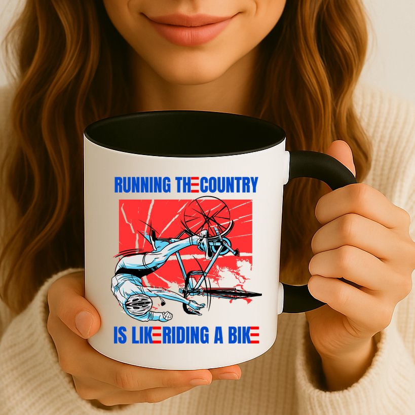 Running The Country Is Like Riding A Bike Merry 4th Of July Biden Falling Mug