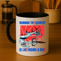 Running The Country Is Like Riding A Bike Merry 4th Of July Biden Falling Mug