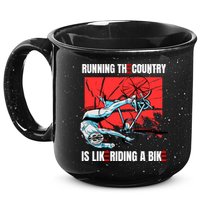 Running The Country Is Like Riding A Bike Merry 4th Of July Biden Falling 15oz Campfire Ceramic Mug
