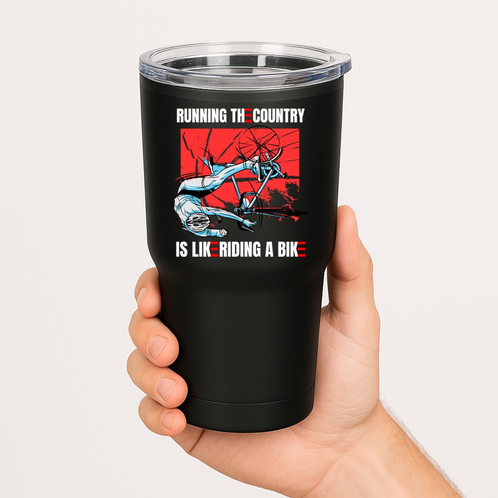 Running The Country Is Like Riding A Bike Merry 4th Of July Biden Falling Tumbler