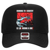 Running The Country Is Like Riding A Bike Merry 4th Of July Biden Falling Trucker Hat