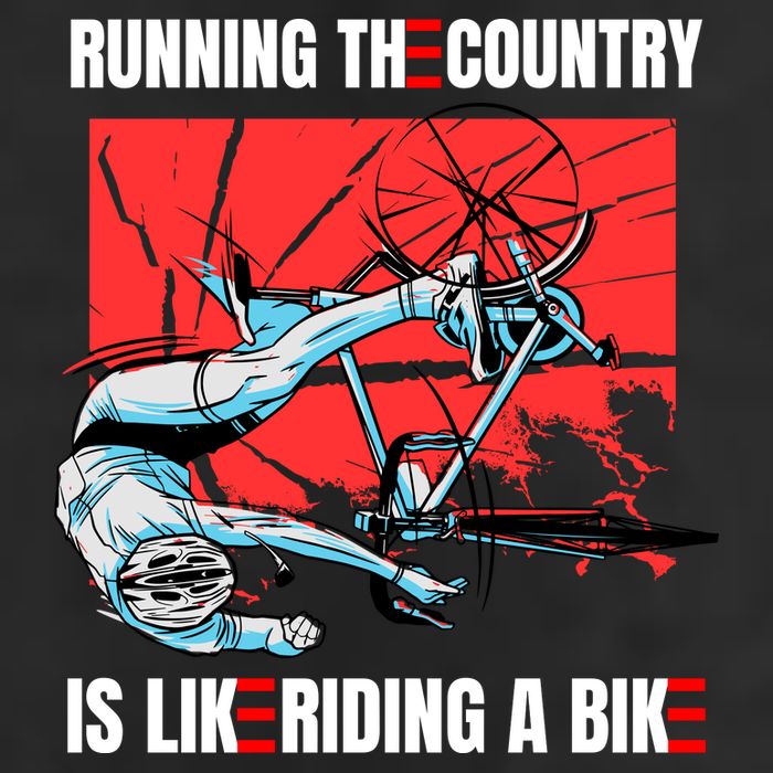 Running The Country Is Like Riding A Bike Merry 4th Of July Biden Falling Trucker Hat