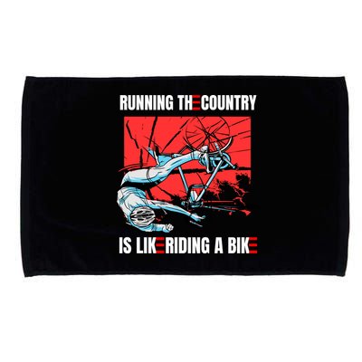 Running The Country Is Like Riding A Bike Merry 4th Of July Biden Falling Microfiber Hand Towel