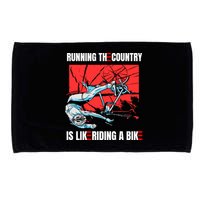 Running The Country Is Like Riding A Bike Merry 4th Of July Biden Falling Microfiber Hand Towel