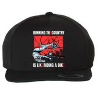 Running The Country Is Like Riding A Bike Merry 4th Of July Biden Falling Wool Snapback Cap