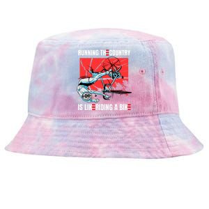 Running The Country Is Like Riding A Bike Merry 4th Of July Biden Falling Tie-Dyed Bucket Hat