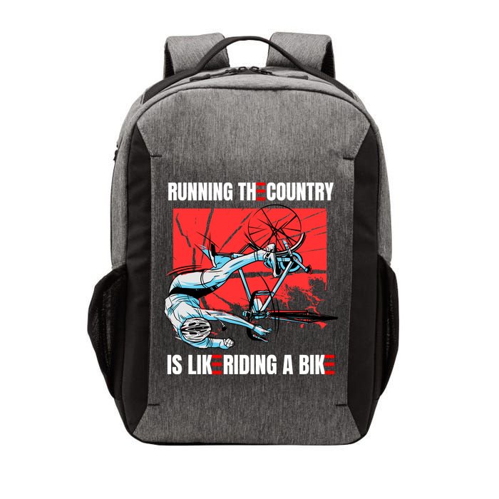 Running The Country Is Like Riding A Bike Merry 4th Of July Biden Falling Vector Backpack