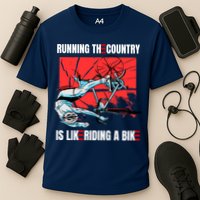 Running The Country Is Like Riding A Bike Merry 4th Of July Biden Falling Performance Shirt