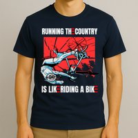 Running The Country Is Like Riding A Bike Merry 4th Of July Biden Falling T-Shirt