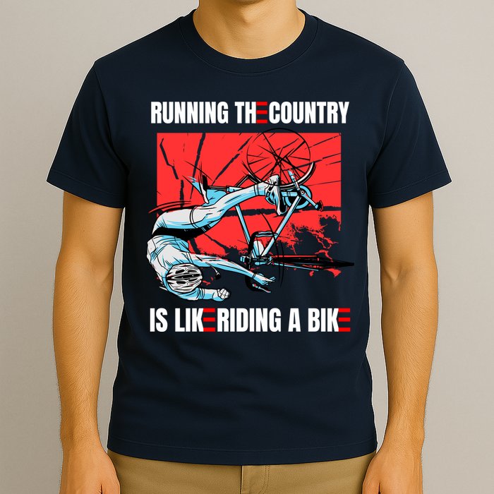 Running The Country Is Like Riding A Bike Merry 4th Of July Biden Falling T-Shirt