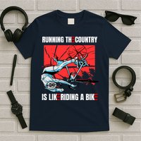 Running The Country Is Like Riding A Bike Merry 4th Of July Biden Falling T-Shirt