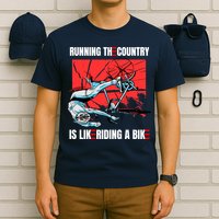 Running The Country Is Like Riding A Bike Merry 4th Of July Biden Falling T-Shirt