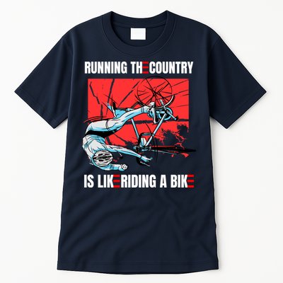 Running The Country Is Like Riding A Bike Merry 4th Of July Biden Falling Tall T-Shirt