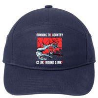 Running The Country Is Like Riding A Bike Merry 4th Of July Biden Falling 7-Panel Snapback Hat