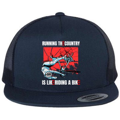 Running The Country Is Like Riding A Bike Merry 4th Of July Biden Falling Flatbill Hat