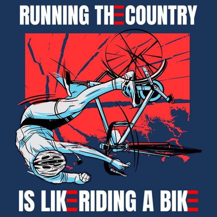 Running The Country Is Like Riding A Bike Merry 4th Of July Biden Falling 16 in Basic Backpack