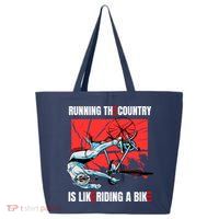 Running The Country Is Like Riding A Bike Merry 4th Of July Biden Falling 25L Jumbo Tote