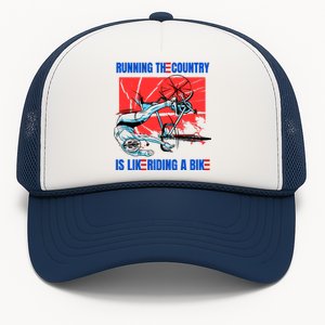 Running The Country Is Like Riding A Bike Merry 4th Of July Biden Falling Trucker Hat