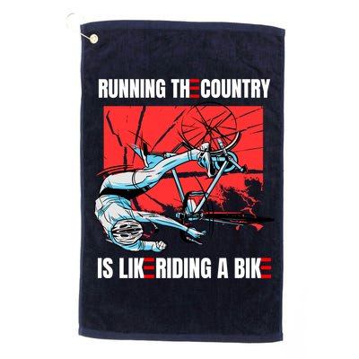 Running The Country Is Like Riding A Bike Merry 4th Of July Biden Falling Golf Towel