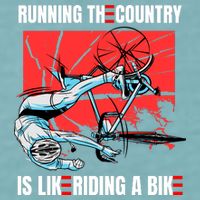 Running The Country Is Like Riding A Bike Merry 4th Of July Biden Falling Sueded Cloud Jersey T-Shirt