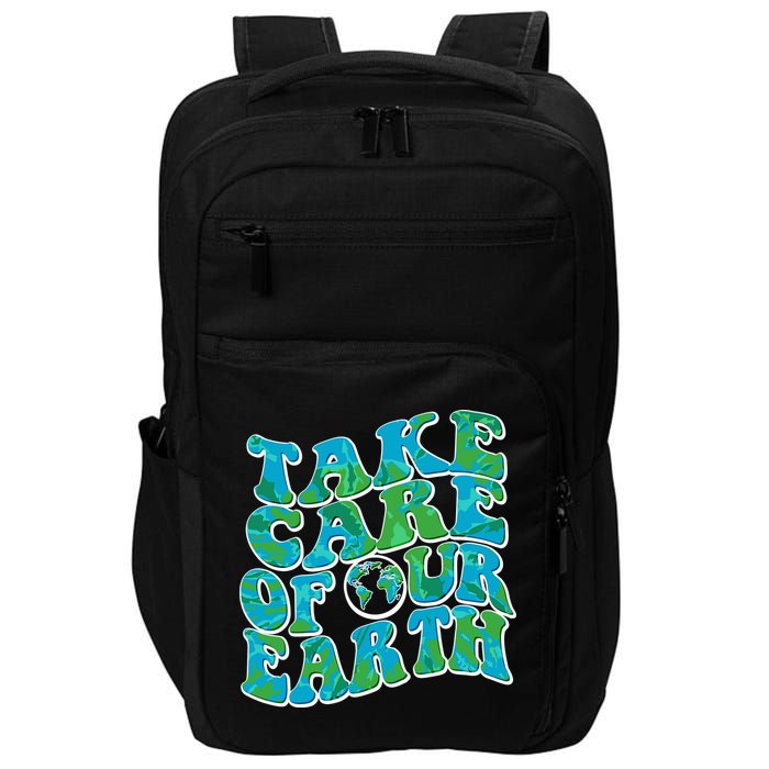 Retro Take Care Of Our Earth Celebrate Earth Day Impact Tech Backpack