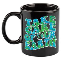 Retro Take Care Of Our Earth Celebrate Earth Day 11oz C Handle Ceramic Mug