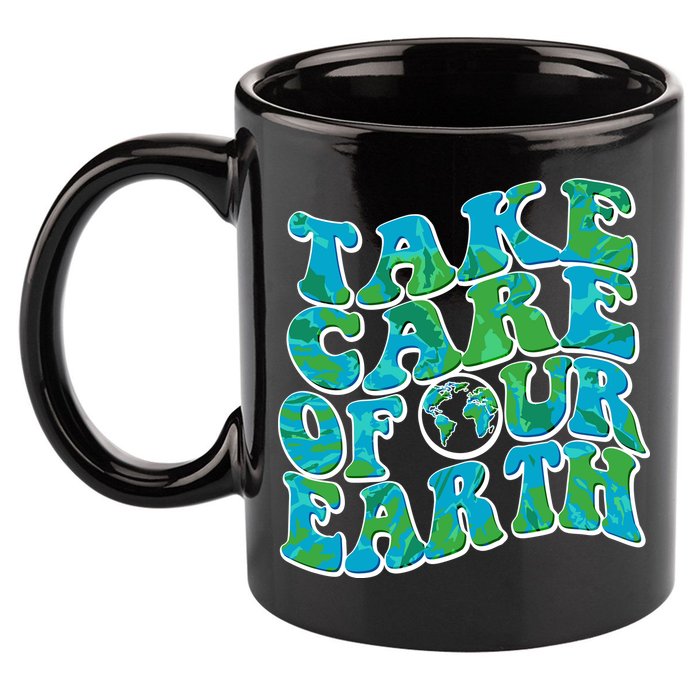 Retro Take Care Of Our Earth Celebrate Earth Day 11oz C Handle Ceramic Mug