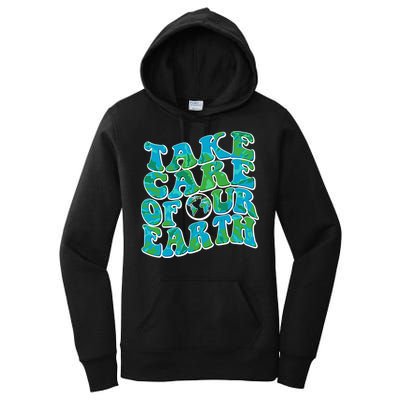 Retro Take Care Of Our Earth Celebrate Earth Day Women's Pullover Hoodie