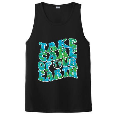 Retro Take Care Of Our Earth Celebrate Earth Day PosiCharge Competitor Tank