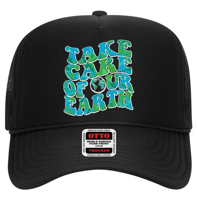 Retro Take Care Of Our Earth Celebrate Earth Day Trucker Hat