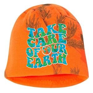 Retro Take Care Of Our Earth Celebrate Earth Day Kati - Camo Knit Beanie