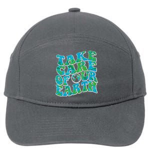 Retro Take Care Of Our Earth Celebrate Earth Day 7-Panel Snapback Hat