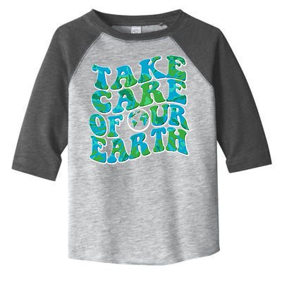 Retro Take Care Of Our Earth Celebrate Earth Day Toddler Fine Jersey T-Shirt