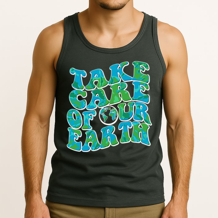 Retro Take Care Of Our Earth Celebrate Earth Day Tank Top