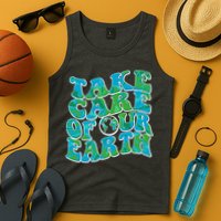 Retro Take Care Of Our Earth Celebrate Earth Day Tank Top