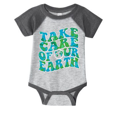 Retro Take Care Of Our Earth Celebrate Earth Day Infant Baby Jersey Bodysuit