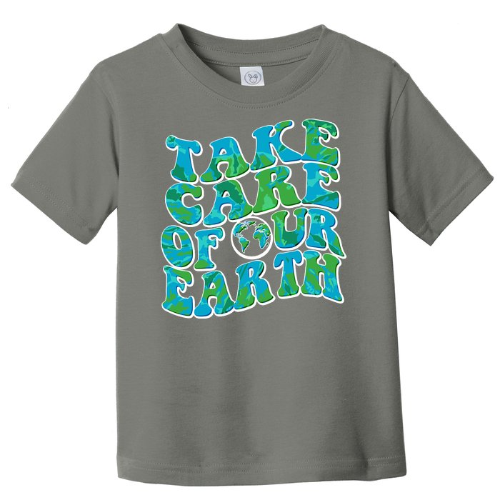 Retro Take Care Of Our Earth Celebrate Earth Day Toddler T-Shirt